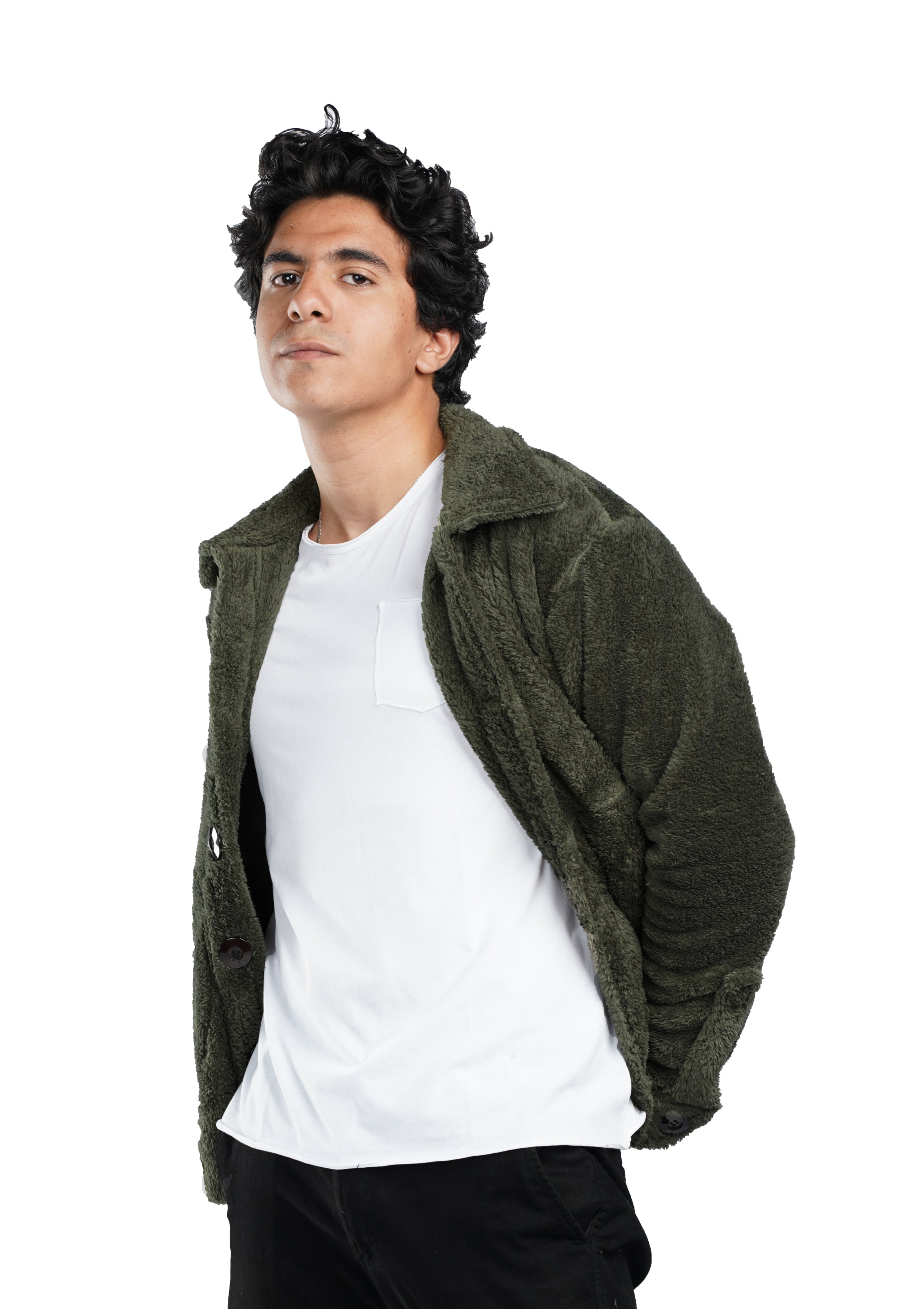 Olive Green Fur Jacket